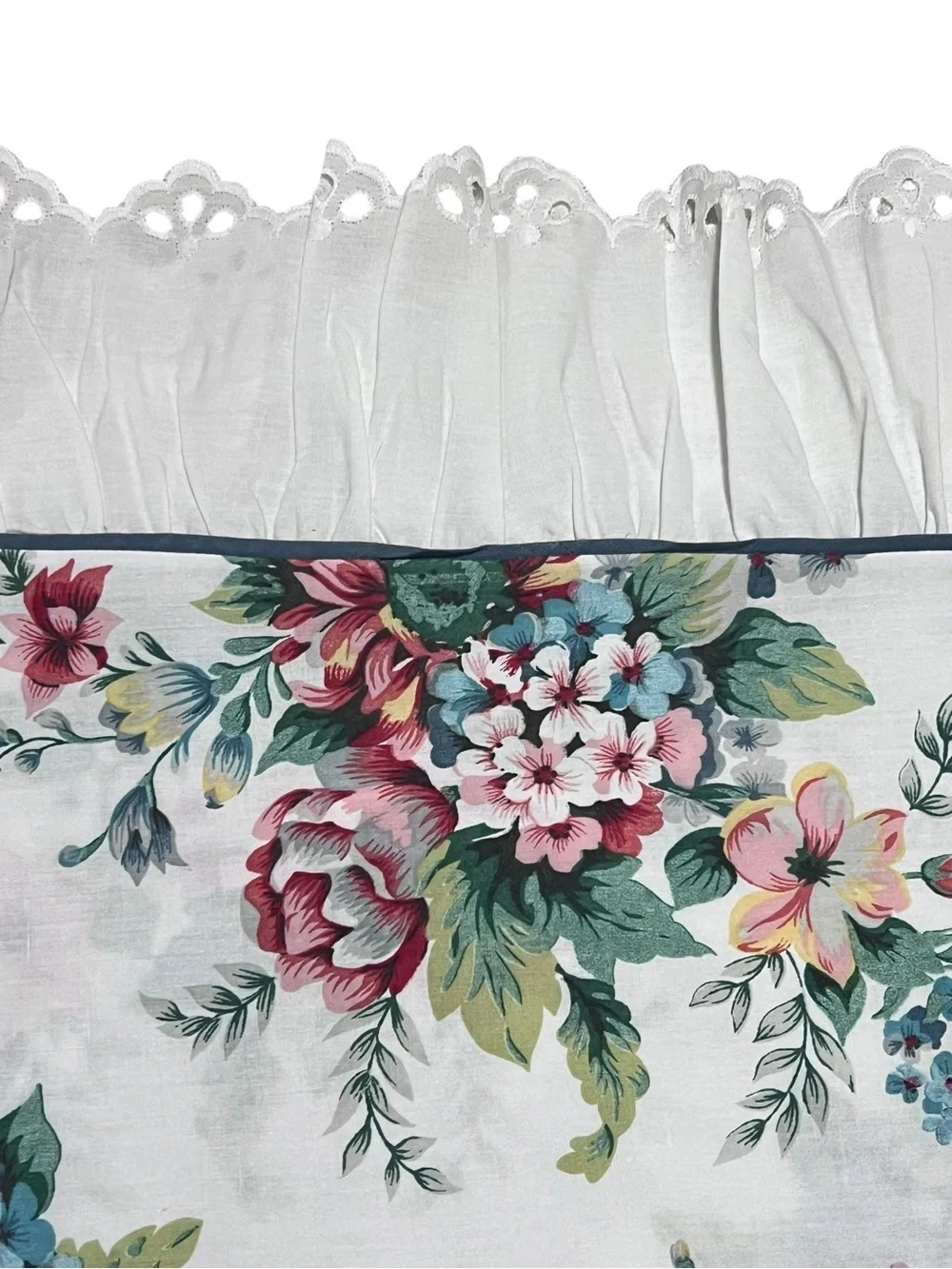 Vtg Cottagecore TWIN 2 Sheets Flat Fitted Ruffled Grandmillennial Shabby Cottage